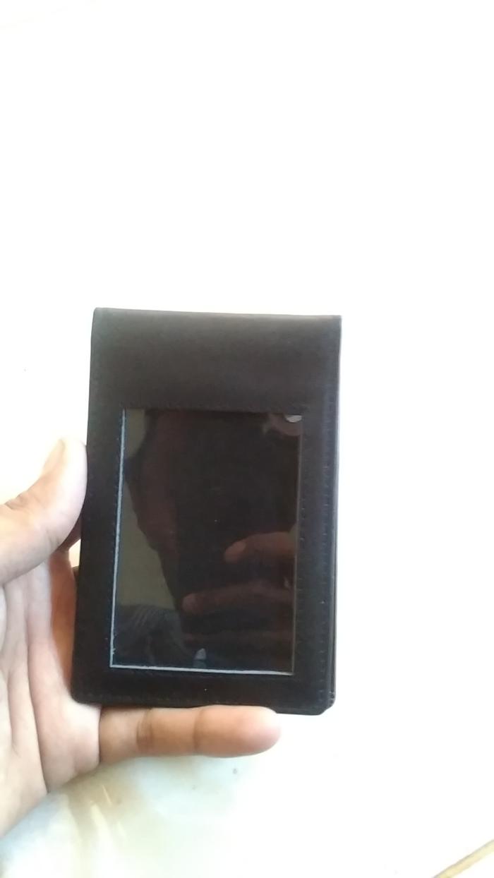 Dompet id card kulit polos hitam