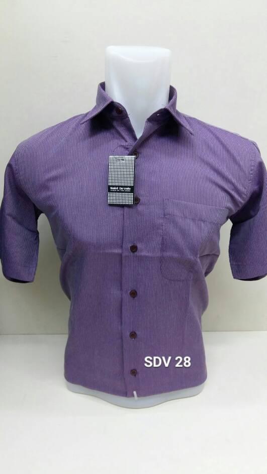 Kemeja pendek motif garis SDV 28