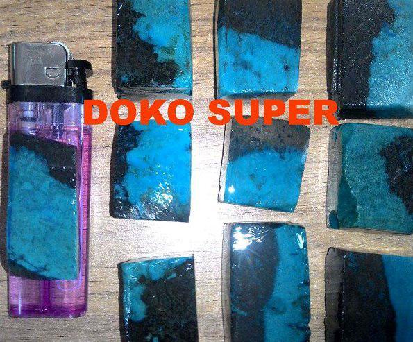 Bacan Doko Kristal Super Hq Lempengan Biru Campur Hitam