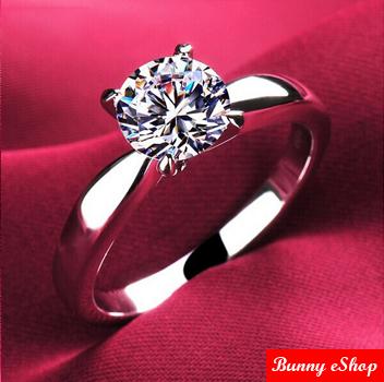 Bunny 1.2 carat 4 claws CZ Diamond Ring R3010-7 (Cincin) [FSR-0075]