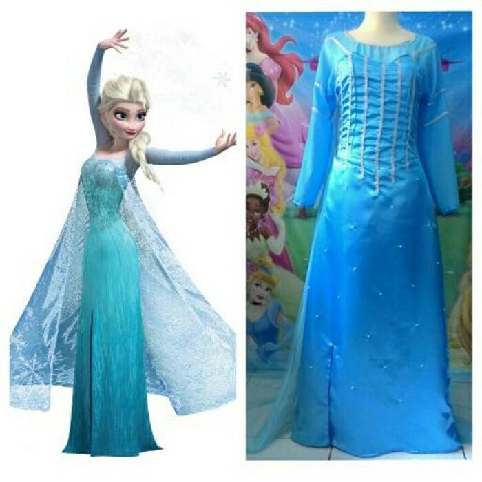 Baju Dress Dewasa/Baju Kostum Elsa Frozen