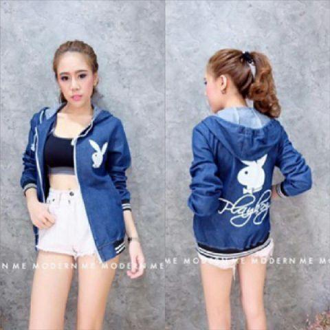 Jaket Denim Playboy