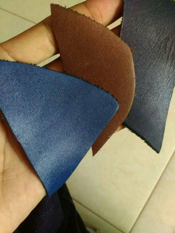 Kulit Sapi Lembaran fullgrained blue navy + kulit sapi vegtan 2mm