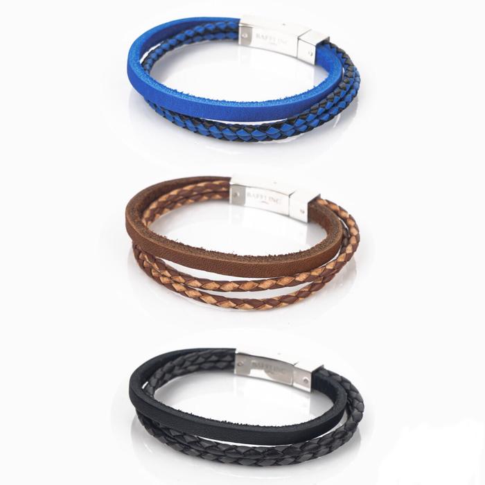 Baffi Inc Jevies Gelang Kulit Maxley Flat Leather Bracelet Pria Wanita