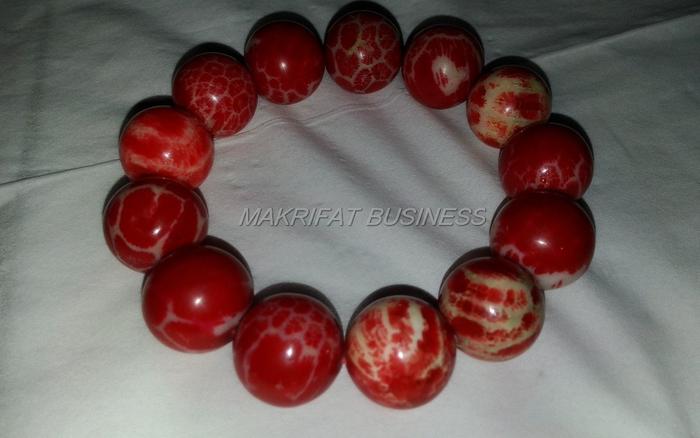 Gelang Batu CORAL PETIR MERAH Ukuran 18 mm