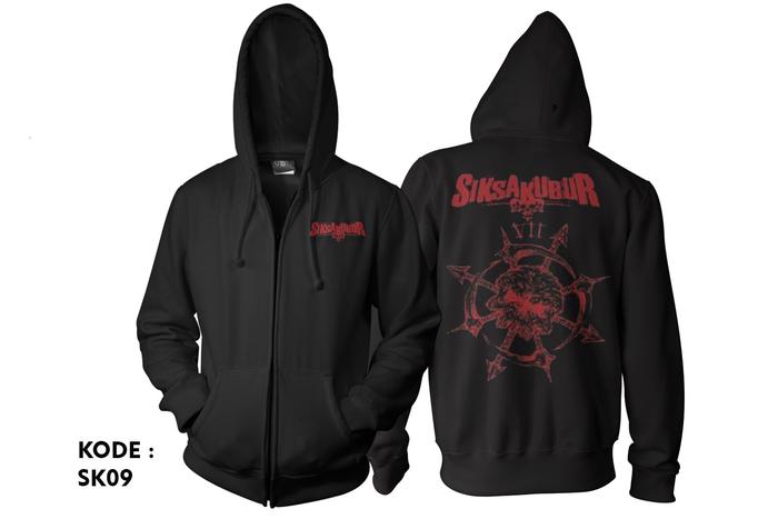 Jaket siksa kubur band-jacket zipper hoodie siksa kubur band