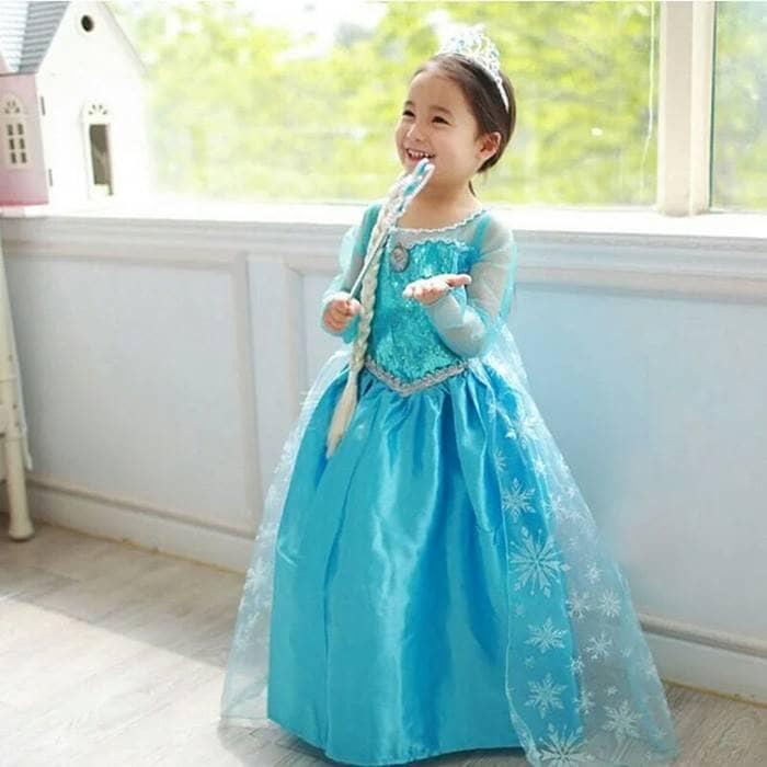 baju karakter frozen / baju frozen / dress anak frozen