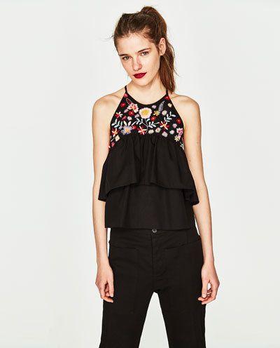 Baju Tank Top Wanita Black Romance Halter (L) Import Original
