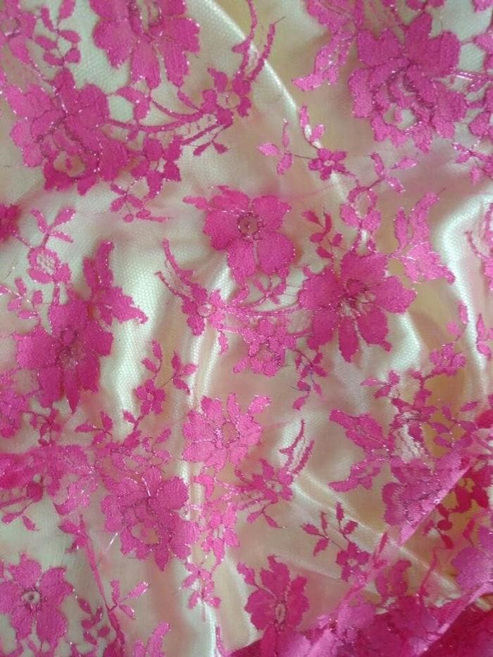 bahan-kain brokat/brukat lace prancis original 100% asli
