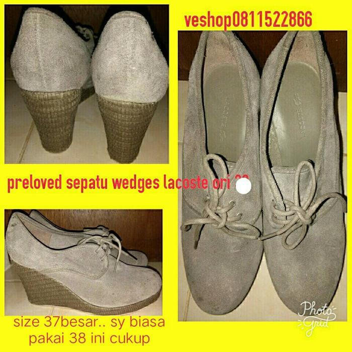 Preloved Sepatu Wedges Lacoste Ori