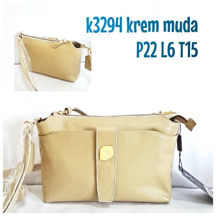 Tas Kulit Papillon Original K3294 Krem muda