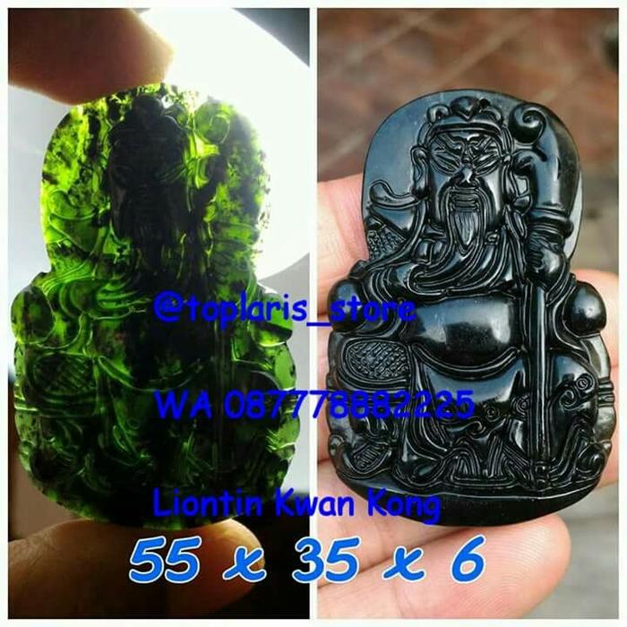 Liontin Kwan Kong Duduk Black Jade