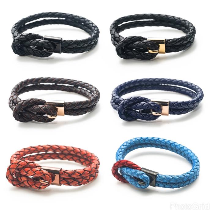 Baffi Inc Jevies Gelang Kulit Hugo Premium Bracelet Pria Wanita