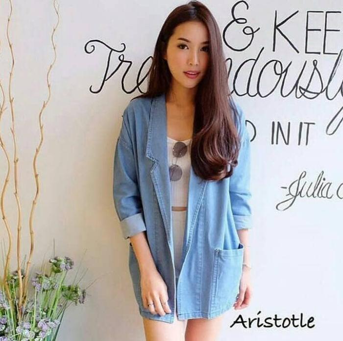 outer jeans/cardigan jeans/cardigan panjang wanita/carla outer jeans