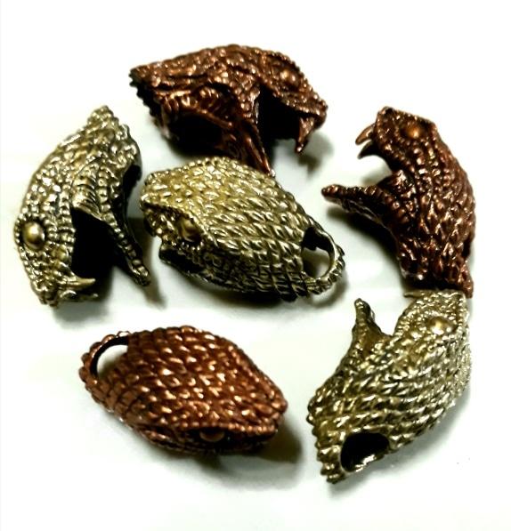 Snake Head Solid Brass Lanyard Paracord Beads