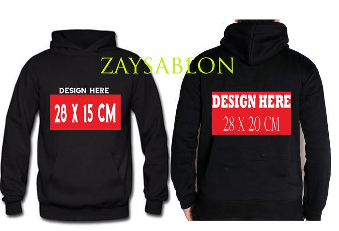 jasa sablon sweater hoodie satuan polyflex 28 x 20
