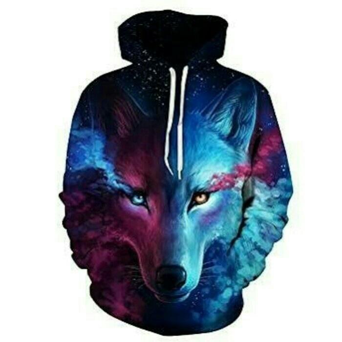 Jaket Hoodie 3D Wolf