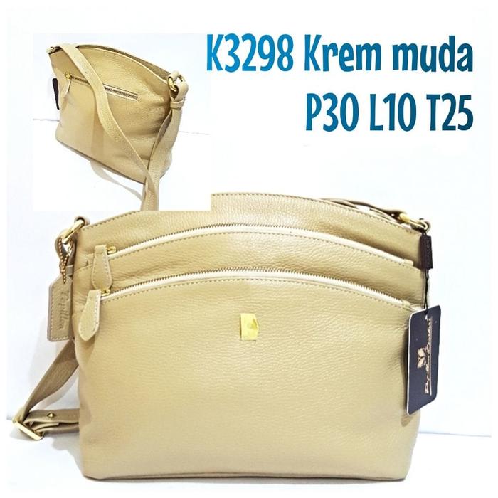 Tas Kulit Papillon Original K3298 Krem Muda