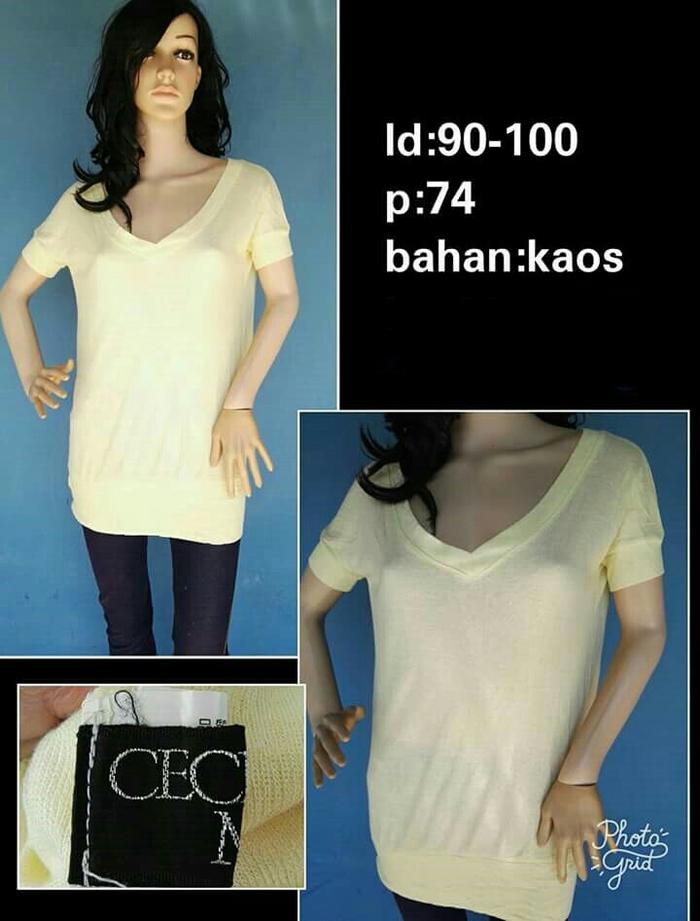 Blouse atasan wanita soft pastel baby yellow kuning Cecil Mc Bee knit