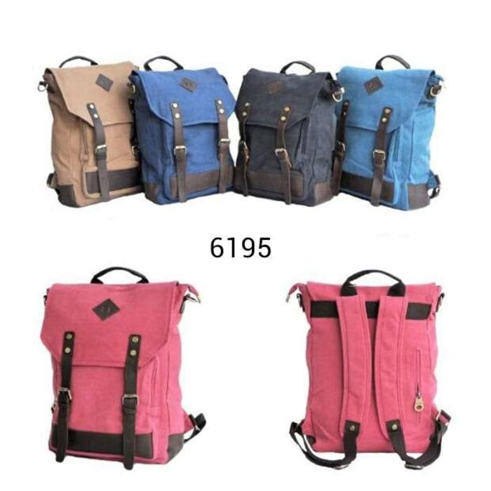Tas Ransel Kanvas Kulit zapatos 6195
