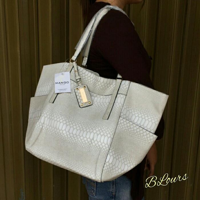 MANGO CROCO BROWN RFBM090-TAS MANGO ORI-TOTEBAG IMPORT-TAS BRANDED