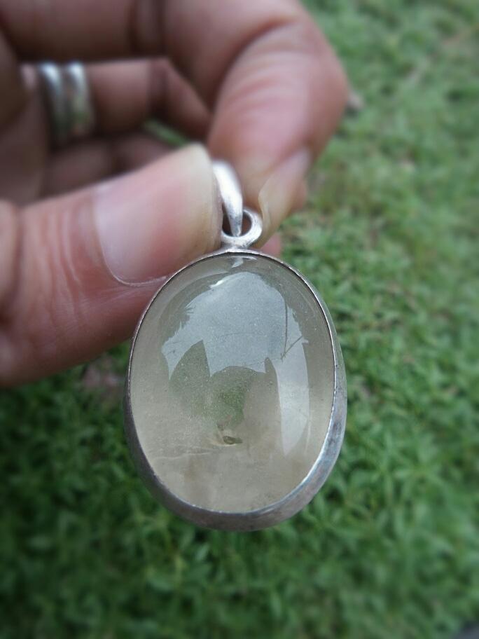 batu kecubung liontin perak