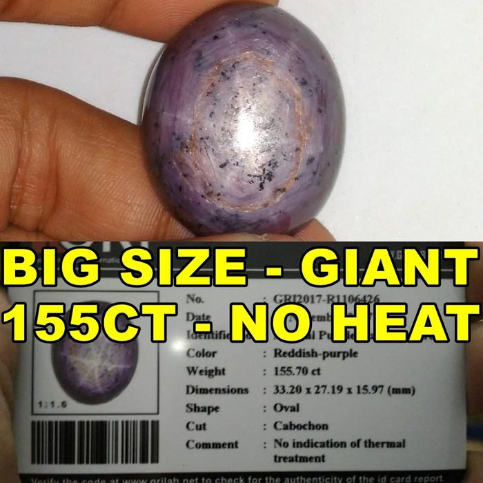 BIG GIANT - 155 CT PURPLE STAR SAPPHIRE # ADA BATU BLUE SAFIR SRILANKA