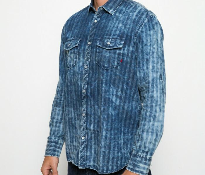 Kemeja Panjang Jeans Denim Pria Size S Watchout