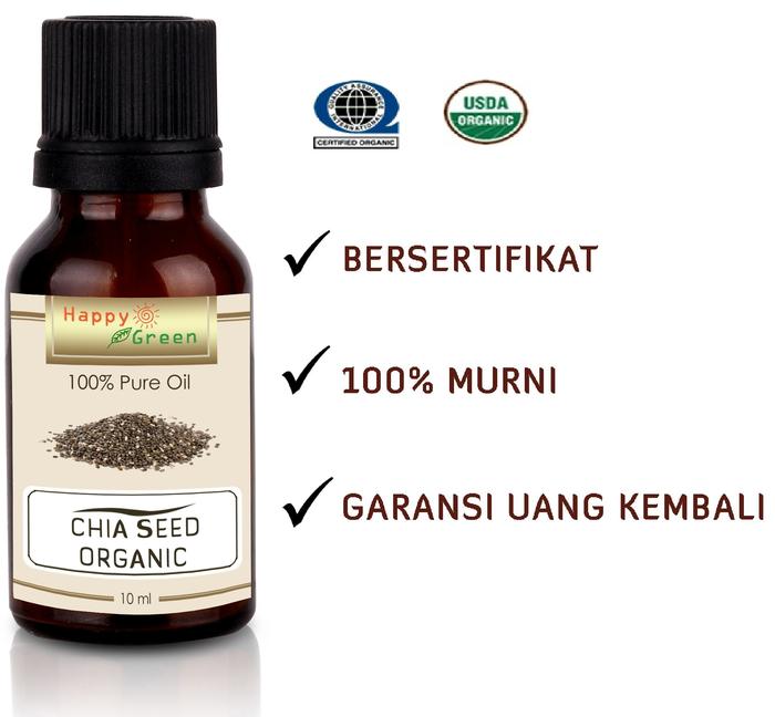 Bersertifikat Happy Green ORGANIC Chia Seed Oil (10 ml) - Minyak Chia