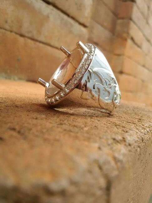 emban cincin perak handmade motif naga