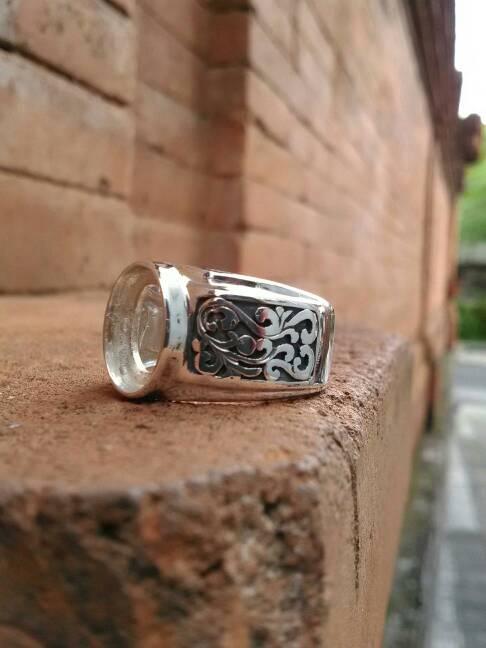 emban cincin perak 925 handmade motif ukir batik
