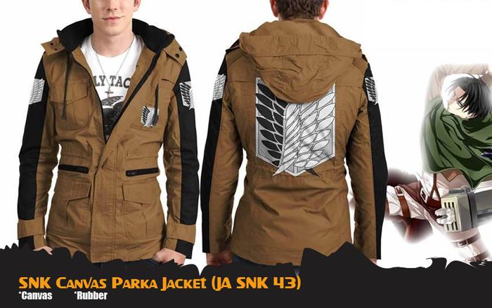 Jaket Anime Attack On Titan Parka Canvas Jacket Hoodie (JA SNK 43)