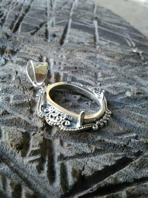 emban liontin perak handmade motif ukir mix klasik cakar