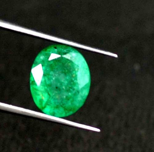 Batu Cincin Muzo 2.50 Ct Natural Zambia Green Emerald Memo GGL