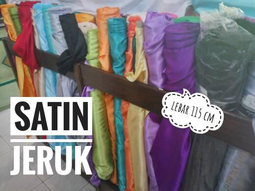 Kain satin saten sateen jeruk halus