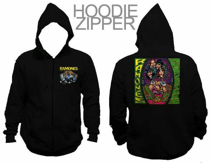 JAKET SWEATER HOODIE ZIPPER RAMONES KEREN MURAH