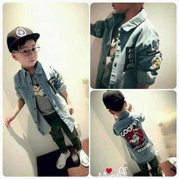 TOP GOOFY DENIM / KEMEJA ANAK JEANS / KEMEJA COWO / BAJU MURAH