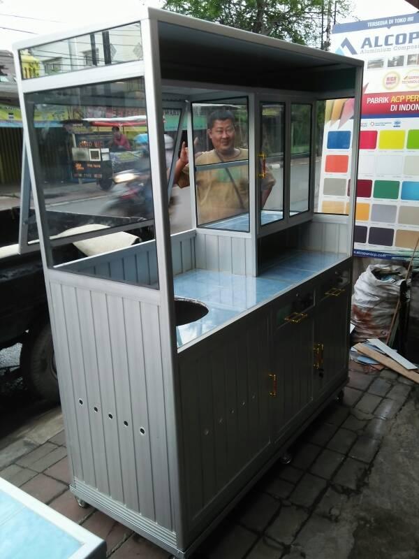 gerobak bakso, gerobak bakmi, gerobak soto, gerobak alumunium, kaca