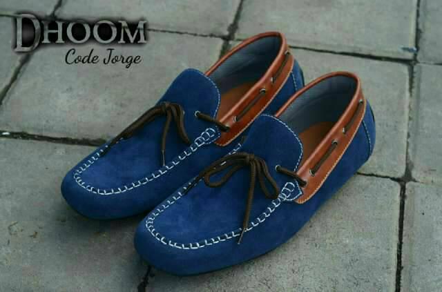 SEPATU KULIT ORIGINAL DOOM JORGE NAVY (BOOT BRODO SLIP ON)