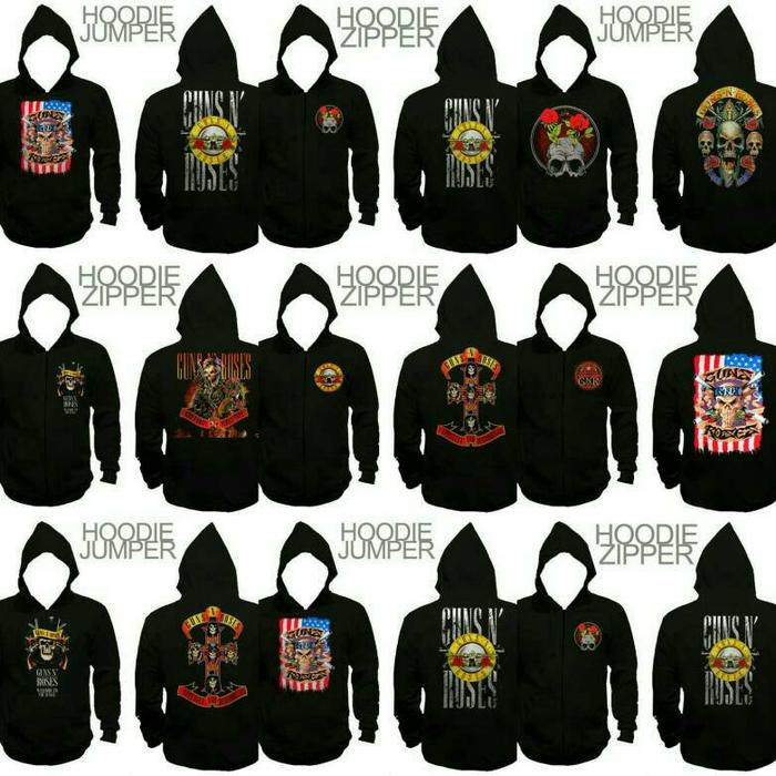 JAKET SWEATER HOODIE ZIPPER JUMPER GUNS N ROSES KEREN MURAH 200000