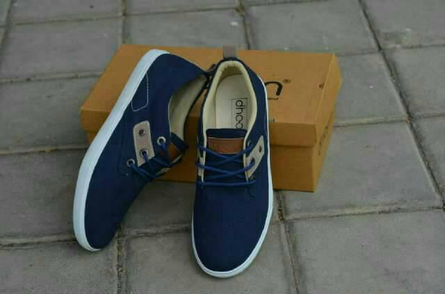 SEPATU KULIT ORIGINAL DOOM RIDDICK NAVY (BOOT BRODO SLIP ON)