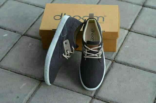 SEPATU KULIT ORIGINAL DOOM RIDDICK ABU TUA (BOOT BRODO SLIP ON)