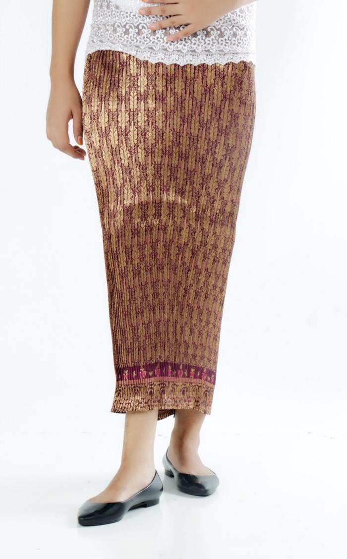 Rok Panjang Prisket Songket Anggun Ungu
