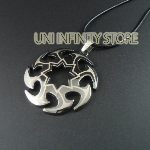 JWNE0169 Kalung Tribal Ninja Unisex Pria Wanita Chromed Shuriken Gear