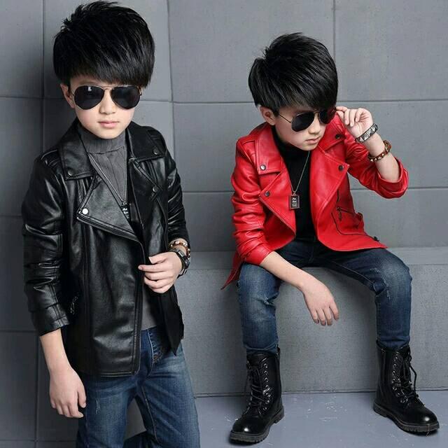 jaket semi kulit anak laki laki 90% menyerupai kulit asli