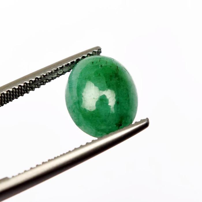 Natural 4.05 ct Cabochon Emerald Colombia+Memo EGL