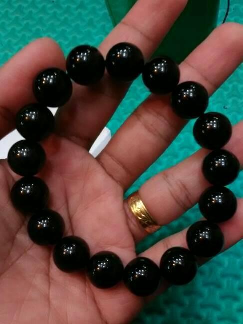 gelang batu natural black onix / black agate
