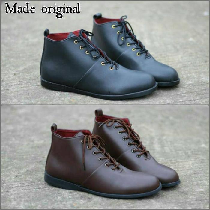 (FREE KAOS KAKI) SEPATU BOOT CASUAL MADE BRODO ORIGINAL 2 VARIAN