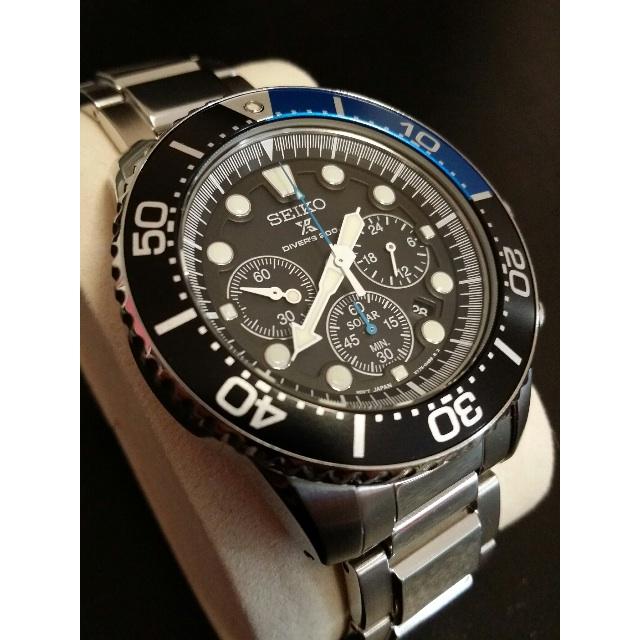 SEIKO PROSPEX DIVER SSC017 SOLAR CHRONOGRAPH BLACK DIAL ORIGINAL