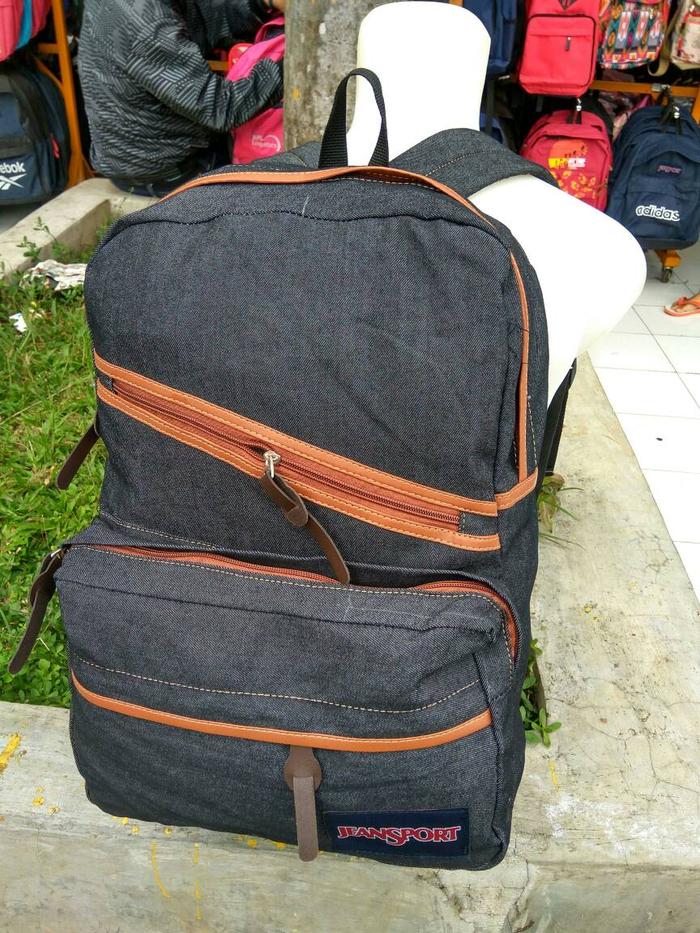 tas ransel jeans hitam/tas sekolah jansport pria wanita murah grosir